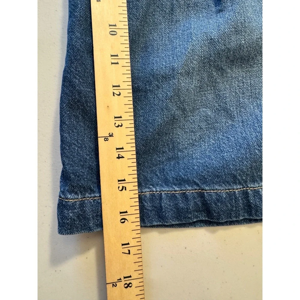 Terra & Sky Drapey Shorts Women 24W Lucy Wash Pleated Denim Casual NEW